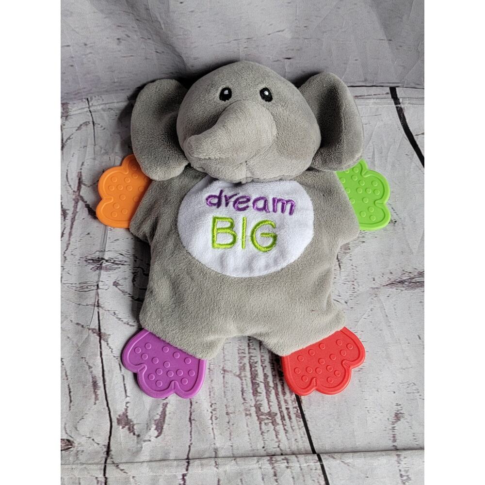 Dream Big Elephant 8inch Lovey Teether Plush Toy by Playtex Baby Crinkle Toy